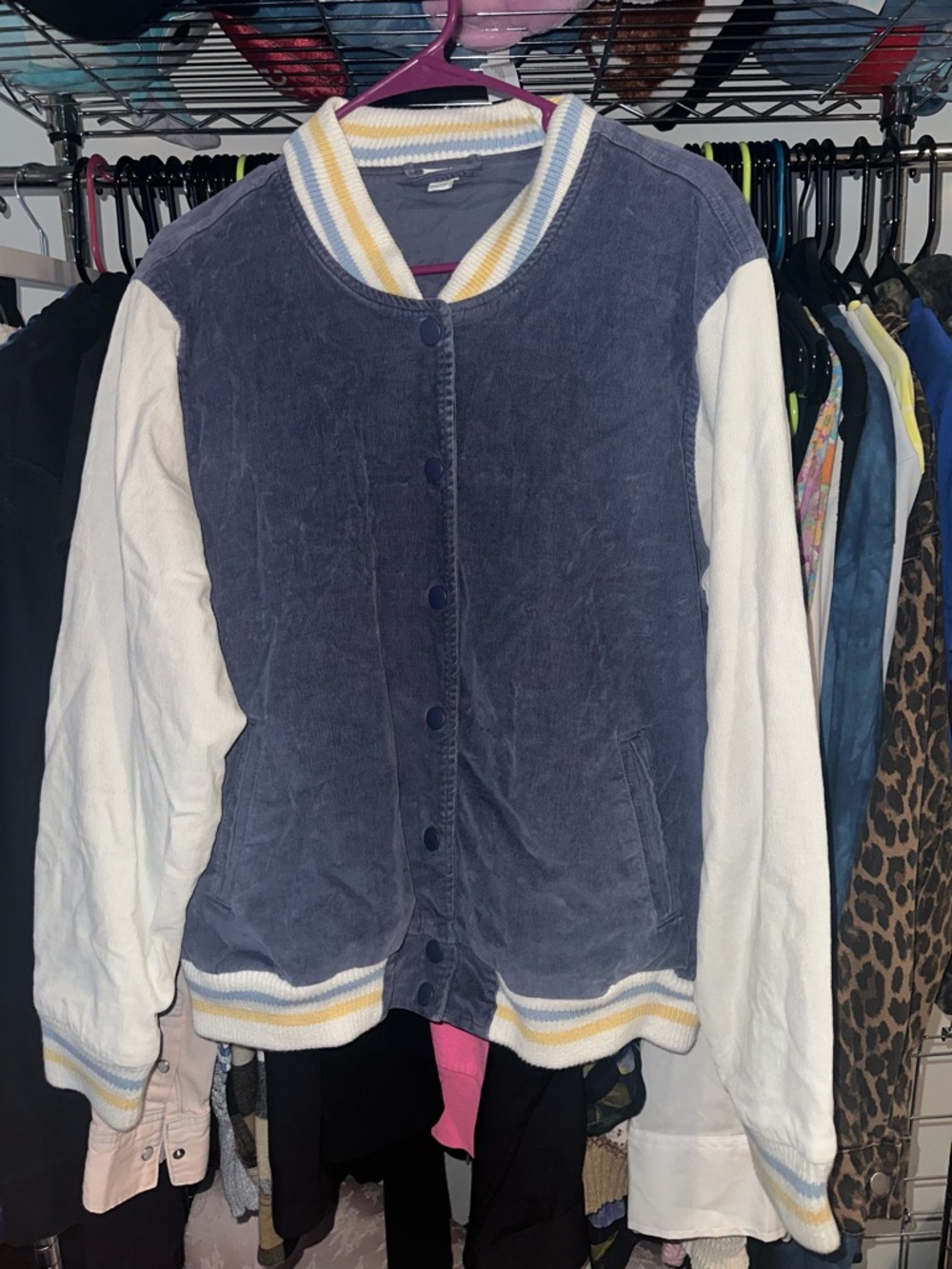 Aerie Navy and Cream Varsity Jacket